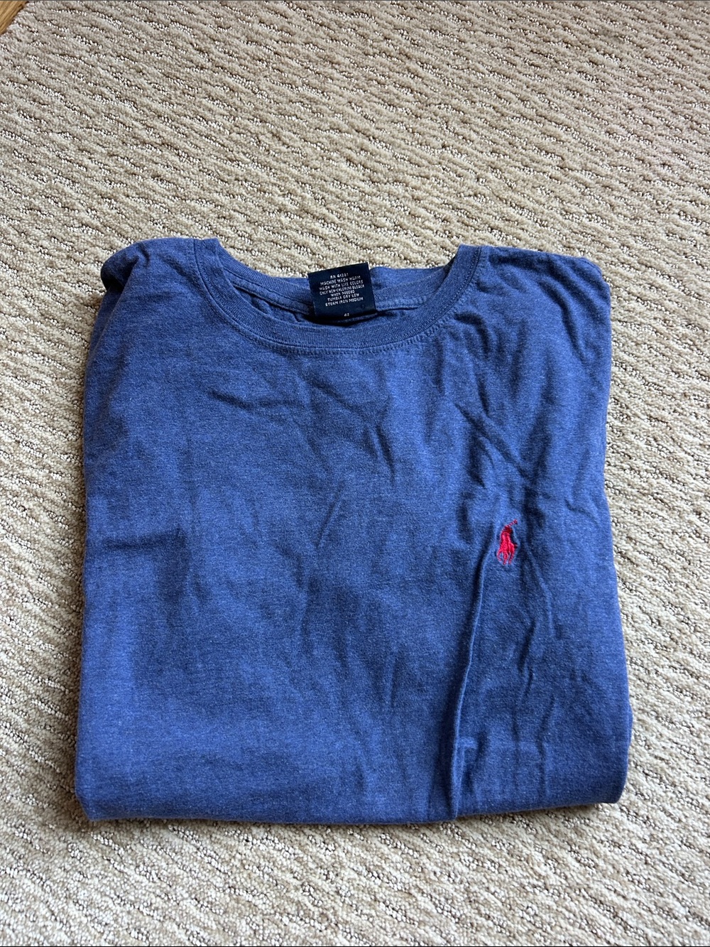 Polo by Ralph Lauren Blue Crewneck Sweater with Red Pony